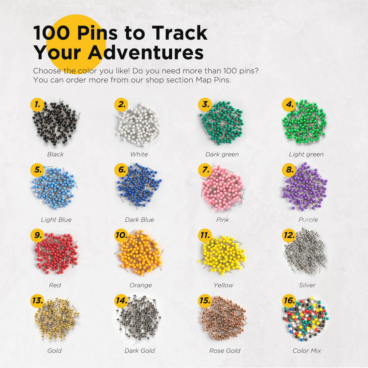 Blue Map Pins, Colored Map Pins