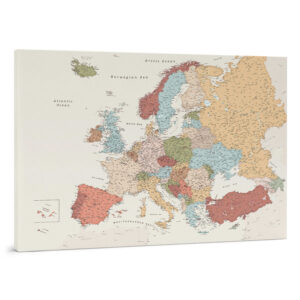 Europe Push Pin Map – Colorful (Detailed)