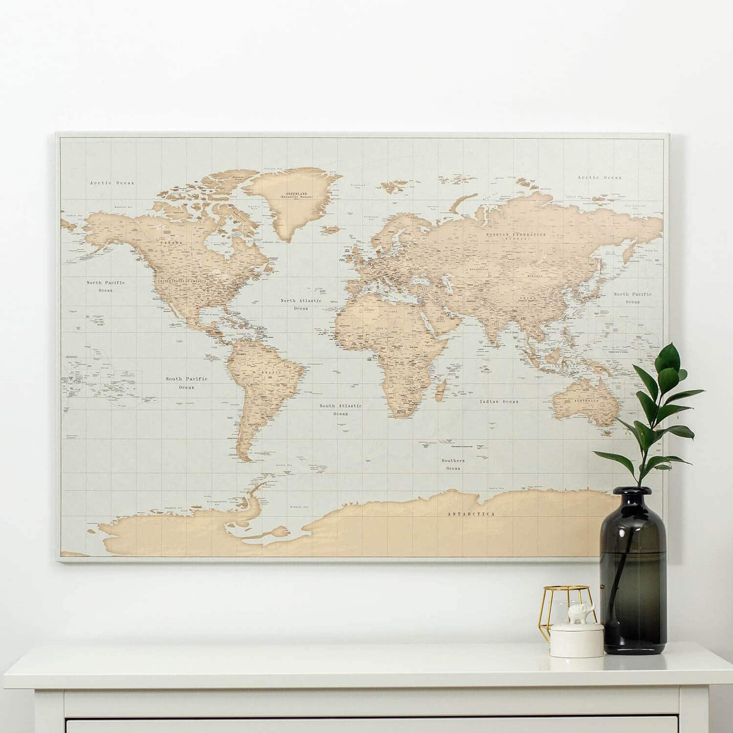 Photo & Art Print Map of Europe with capitals - Vintage texture