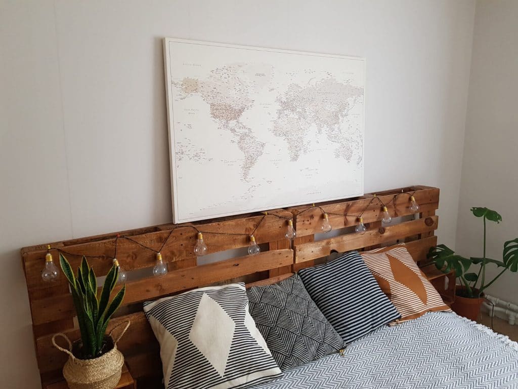 push pin world map on canvas with pins tripmapworld