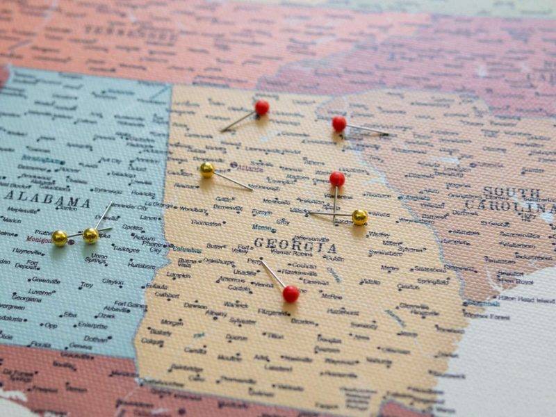 united states push pin travel map