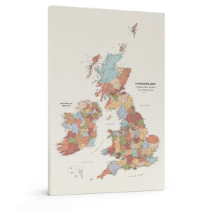 Push Pin UK & Ireland Map – Colorful (Detailed)