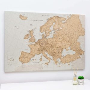 Europe Push Pin Map – Vintage (Detailed) - Tripmapworld.com