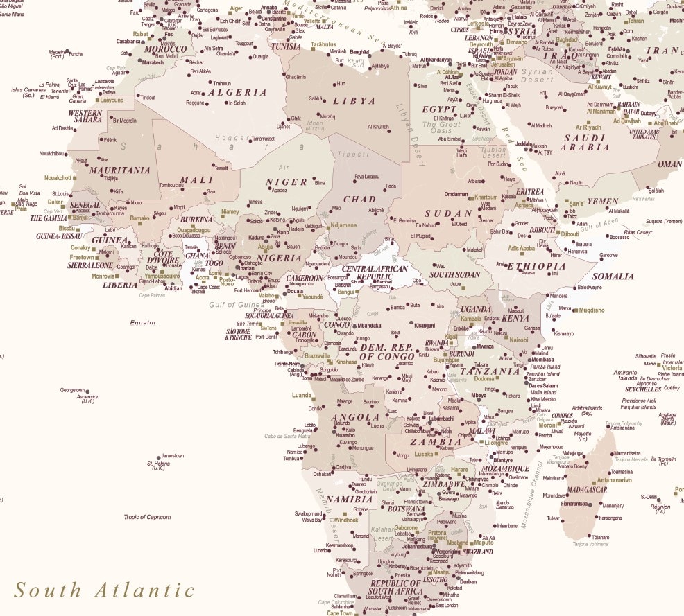 afrika detailed map