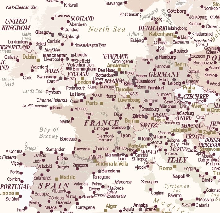 europe large detailed map