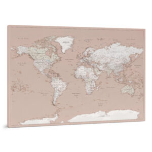 Push Pin World Map – Dusty Pink