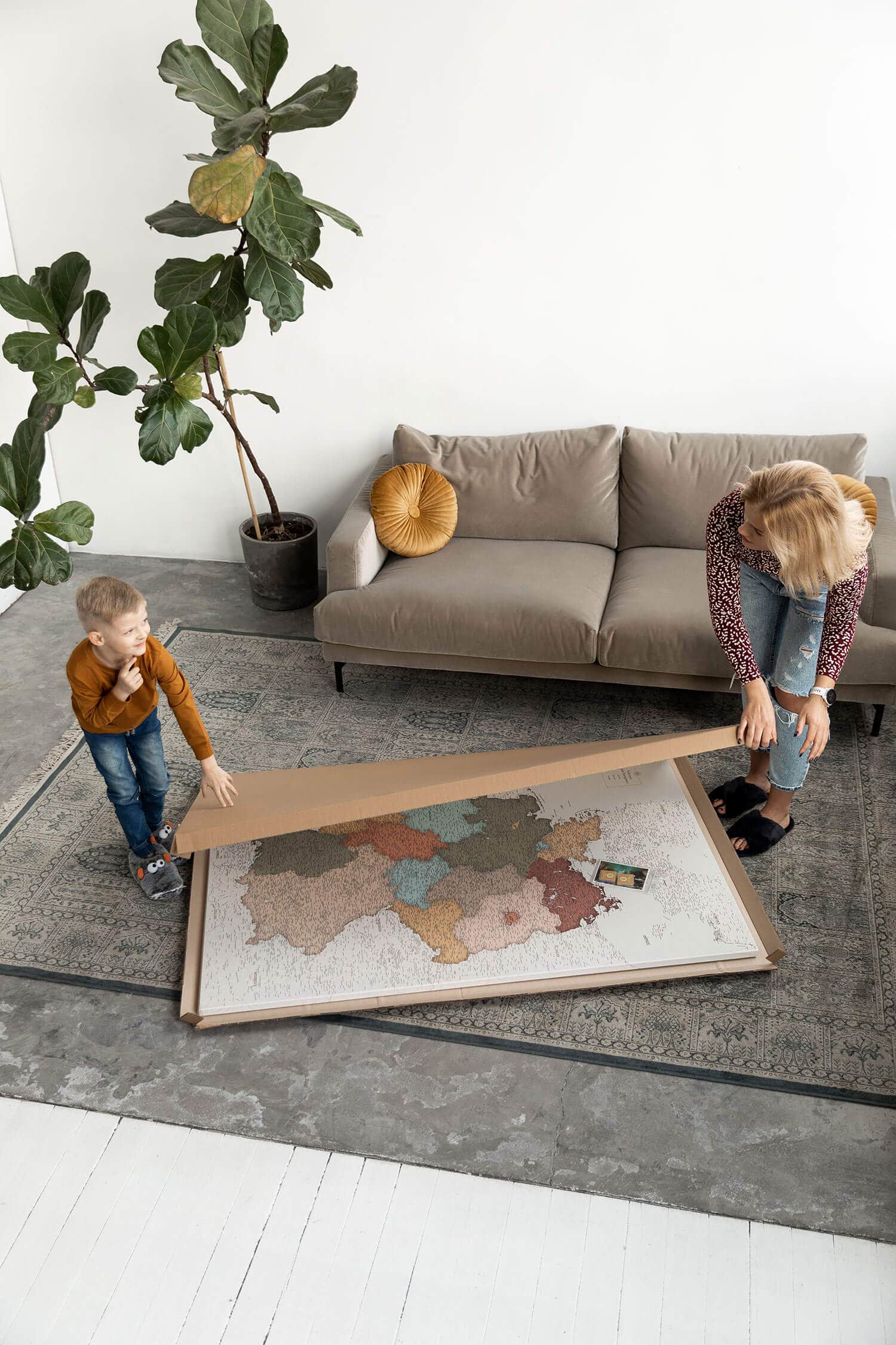 large push pin germany map on canvas colorful